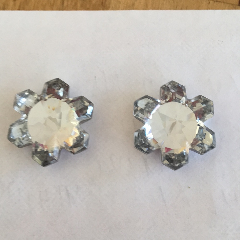 Set  of two crystal snowflake “ beads “